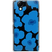 102SH-YCM2P0631-78 [SoftBank 102SH AQUOS PHONE用 カバー ルーズフラワーコレクションシルエットカラーズ♯80ペルージャブルー]