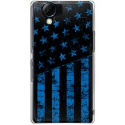 102SH-YCM2P0646-78 [SoftBank 102SH AQUOS PHONE用 カバー ブラックアメリカンフラッグLAカラーズ♯60ジョージアブルー]