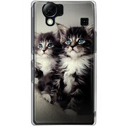 102SH-YCM2P0685-78 [SoftBank 102SH AQUOS PHONE用 カバー PictureCollectionsキャットペア猫の姉妹]