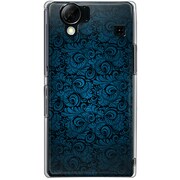 102SH-YCM2P0693-78 [SoftBank 102SH AQUOS PHONE用 カバー クラシックパターンデザインダークブルー]
