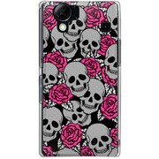 102SH-YCM2P0748-78 [SoftBank 102SH AQUOS PHONE用 カバー Skull's&RoseB]