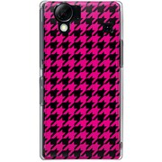 102SH-YCM2P0752-78 [SoftBank 102SH AQUOS PHONE用 カバー 千鳥格子デザインA-Pink]