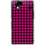 102SH-YCM2P0754-78 [SoftBank 102SH AQUOS PHONE用 カバー 千鳥格子デザインドットB-Pink]