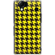 102SH-YCM2P0756-78 [SoftBank 102SH AQUOS PHONE用 カバー 千鳥格子デザインドットB-BIGYellow]