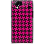 102SH-YCM2P0757-78 [SoftBank 102SH AQUOS PHONE用 カバー 千鳥格子デザインドットB-BIGPink]