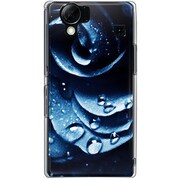 102SH-YCM2P0765-78 [SoftBank 102SH AQUOS PHONE用 カバー ウォーターローズクラシックデザインブルー]