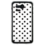 SoftBank 107SH PANTONE 5用 カバー ネコと水玉ホワイト 107SH-YCM2P0051-78