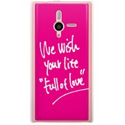 SoftBank 200SH PANTONE 6用 カバー WewishyourlifeFullofLove LoverPink 200SH-YCM2P0428-78