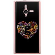 SoftBank 200SH PANTONE 6用 カバー LovegramFlowerHeartBlack 200SH-YCM2P0465-78