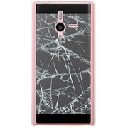 SoftBank 200SH PANTONE 6用 カバー フェイククラッシュガラスブラックしょぼーん 200SH-YCM2P0593-78