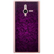 SoftBank 200SH PANTONE 6用 カバー クラシックパターンデザインダークパープル 200SH-YCM2P0688-78