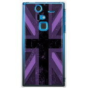 SoftBank 201F ARROWS A用 カバー ユニオンジャックコレクショングレーカラーズ♯70エッジパープル 201F-YCM2P0607-78