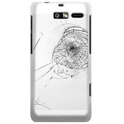 201M-YCM2P0594-78 [SoftBank 201M MOTOROLA RAZR M用 カバー フェイククラッシュガラスホワイトしょぼーん]