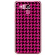 202K-YCM2P0754-78 [SoftBank 202K DIGNO R用 カバー 千鳥格子デザインドットB-Pink]