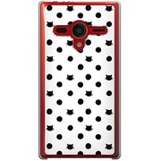 203SH-YCM2P0051-78 [SoftBank 203SH AQUOS PHONE Xx用 カバー ネコと水玉ホワイト]