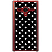 203SH-YCM2P0052-78 [SoftBank 203SH AQUOS PHONE Xx用 カバー ネコと水玉ブラック]
