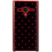 203SH-YCM2P0059-78 [SoftBank 203SH AQUOS PHONE Xx用 カバー DotPatternMicroブラック＆ピンク]