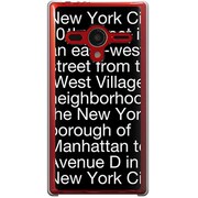 203SH-YCM2P0091-78 [SoftBank 203SH AQUOS PHONE Xx用 カバー NewYorkTypographyブラック]
