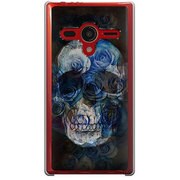 203SH-YCM2P0093-78 [SoftBank 203SH AQUOS PHONE Xx用 カバー スカルローズクロス]