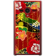 203SH-YCM2P0116-78 [SoftBank 203SH AQUOS PHONE Xx用 カバー 和柄大花]