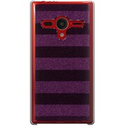 203SH-YCM2P0129-78 [SoftBank 203SH AQUOS PHONE Xx用 カバー ボーダーソックスパープル＆ネイビー]