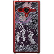 203SH-YCM2P0215-78 [SoftBank 203SH AQUOS PHONE Xx用 カバー Catウォールペーパーネイビー]