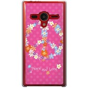 203SH-YCM2P0248-78 [SoftBank 203SH AQUOS PHONE Xx用 カバー ピース＆ラブフラワー]
