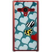 203SH-YCM2P0275-78 [SoftBank 203SH AQUOS PHONE Xx用 カバー ハートごちゃ]