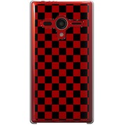 203SH-YCM2P0352-78 [SoftBank 203SH AQUOS PHONE Xx用 カバー レッド＆ブラック市松柄]