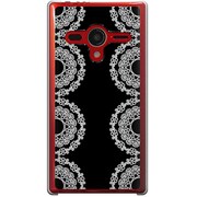 203SH-YCM2P0379-78 [SoftBank 203SH AQUOS PHONE Xx用 カバー ホワイト＆ブラックレース]