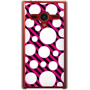 203SH-YCM2P0412-78 [SoftBank 203SH AQUOS PHONE Xx用 カバー ピンクストライプ＆ランダムドット]