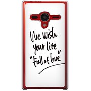203SH-YCM2P0427-78 [SoftBank 203SH AQUOS PHONE Xx用 カバー WewishyourlifeFullofLove BigWhite]