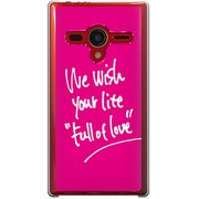 203SH-YCM2P0428-78 [SoftBank 203SH AQUOS PHONE Xx用 カバー WewishyourlifeFullofLove LoverPink]