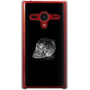 203SH-YCM2P0457-78 [SoftBank 203SH AQUOS PHONE Xx用 カバー スカルヘッドフラワーブラックプレート]