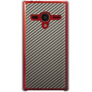 203SH-YCM2P0490-78 [SoftBank 203SH AQUOS PHONE Xx用 カバー ブラックカーボンパターンSilver]