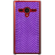203SH-YCM2P0526-78 [SoftBank 203SH AQUOS PHONE Xx用 カバー  ヘビ柄パープルミックス]