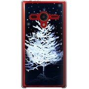 203SH-YCM2P0677-78 [SoftBank 203SH AQUOS PHONE Xx用 カバー  スノークリスマスツリー]
