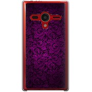 203SH-YCM2P0688-78 [SoftBank 203SH AQUOS PHONE Xx用 カバー  クラシックパターンデザインダークパープル]