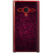 203SH-YCM2P0689-78 [SoftBank 203SH AQUOS PHONE Xx用 カバー  クラシックパターンデザインダークマゼンタ]