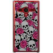 203SH-YCM2P0748-78 [SoftBank 203SH AQUOS PHONE Xx用 カバー  Skull's＆RoseB]