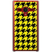203SH-YCM2P0751-78 [SoftBank 203SH AQUOS PHONE Xx用 カバー  千鳥格子デザインA-BIGYellow]