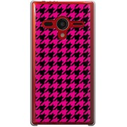 203SH-YCM2P0752-78 [SoftBank 203SH AQUOS PHONE Xx用 カバー  千鳥格子デザインA-Pink]