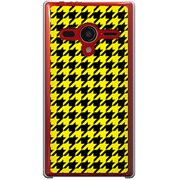 203SH-YCM2P0753-78 [SoftBank 203SH AQUOS PHONE Xx用 カバー  千鳥格子デザインA-Yellow]