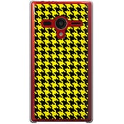 203SH-YCM2P0755-78 [SoftBank 203SH AQUOS PHONE Xx用 カバー  千鳥格子デザインドットB-Yellow]
