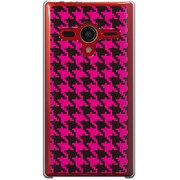 203SH-YCM2P0757-78 [SoftBank 203SH AQUOS PHONE Xx用 カバー  千鳥格子デザインドットB-BIGPink]