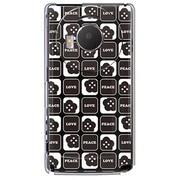 101P-YCM2P0250-78 [SoftBank 101P LUMIX Phone用 カバー ブラックスターフラワーLOVE＆PEACE]