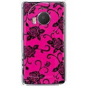 101P-YCM2P0414-78 [SoftBank 101P LUMIX Phone用 カバー ブラックローズピンクパターン]