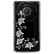 101P-YCM2P0416-78 [SoftBank 101P LUMIX Phone用 カバー ホワイトローズブラックパターン]