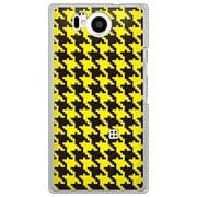 106SH-YCM2P0756-78 [SoftBank 106SH AQUOS PHONE Xx 用 カバー 千鳥格子デザインドットB-BIGYellow]