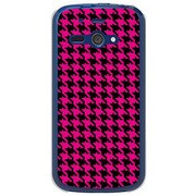 SoftBank 205SH AQUOS PHONE ss用 カバー千鳥格子デザインドットB-Pink 205SH-YCM2P0754-78